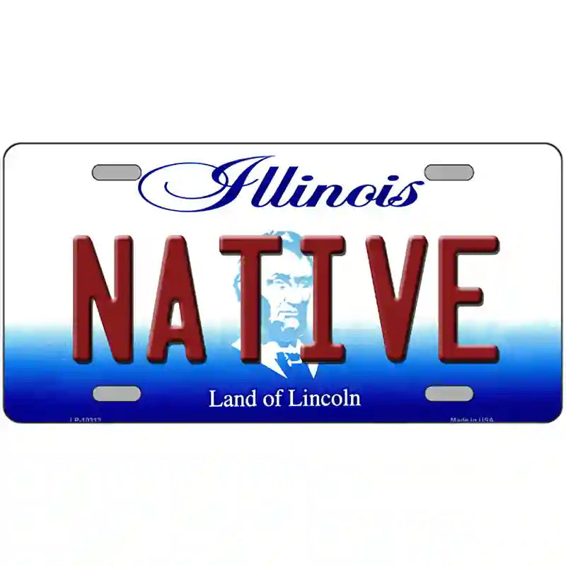 LLP-10312 24 x 12 in. Native Illinois Metal Novelty License Plate