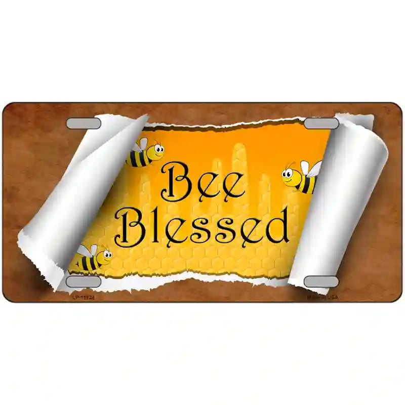 LLP-11724 24 x 12 in. Bee Blessed Scroll Novelty License Plate