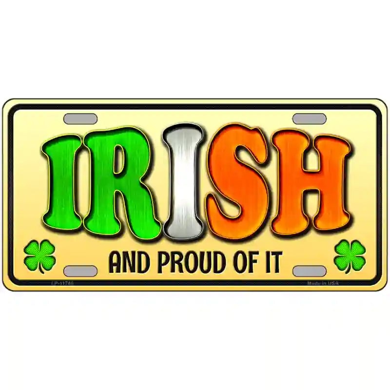 LLP-11740 24 x 12 in. Irish & Proud Novelty License Plate