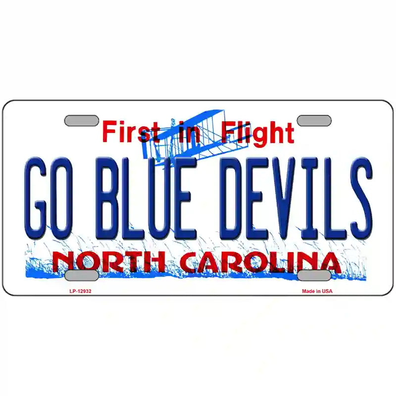 LLP-12932 24 x 12 in. Go Blue Devils Novelty Metal License Plate