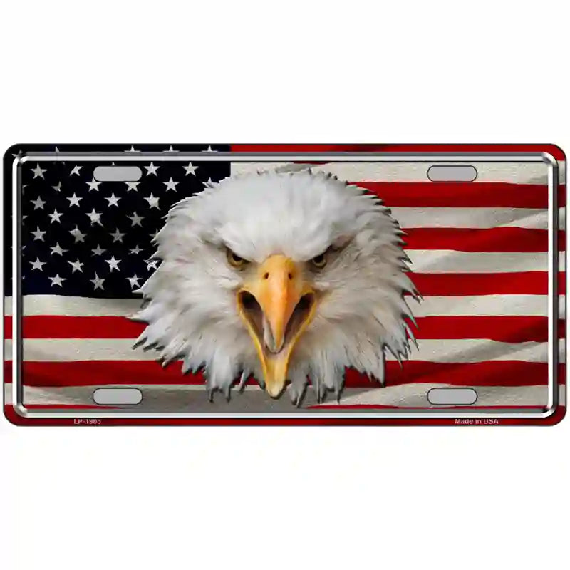LLP-1903 24 x 12 in. USA Eagle Metal Novelty License Plate