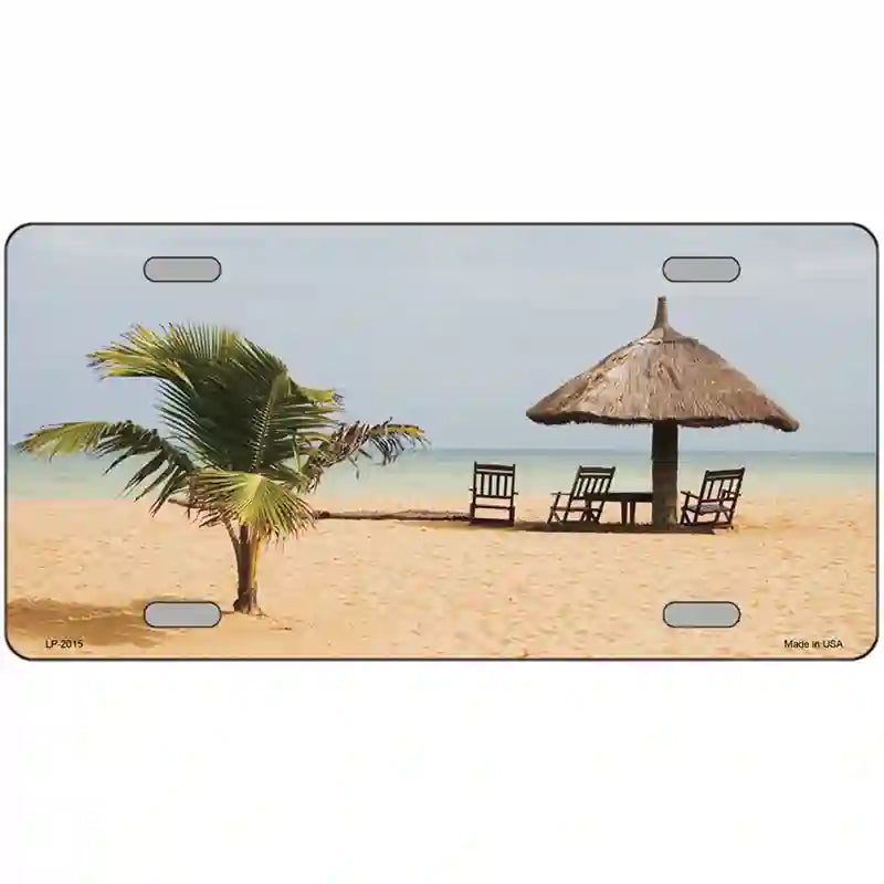 LLP-2015 24 x 12 in. Tropical Beach Setting Metal Novelty License Plate