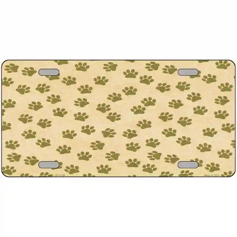 LLP-2188 24 x 12 in. Paws Metal Novelty License Plate