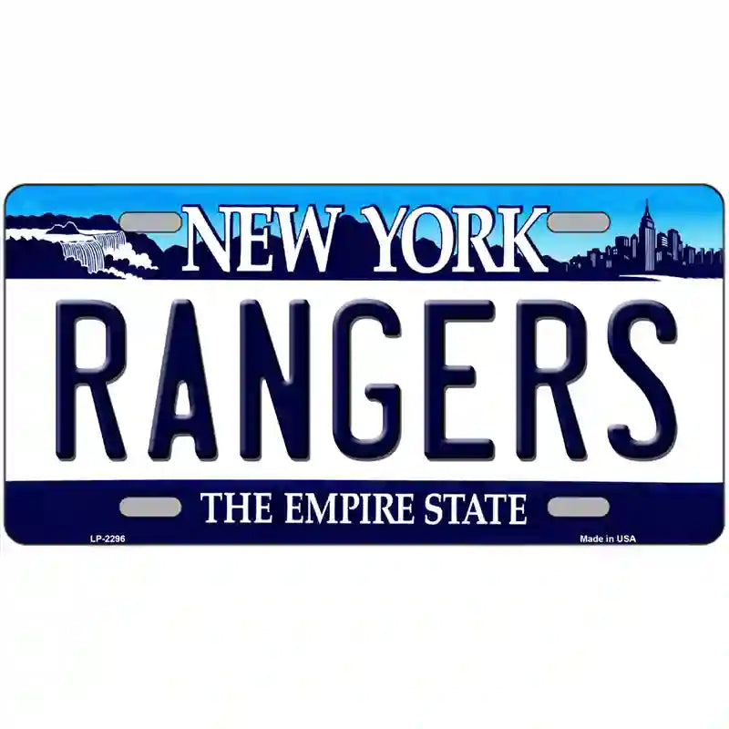 LLP-2296 24 x 12 in. Rangers   York State Metal License Plate