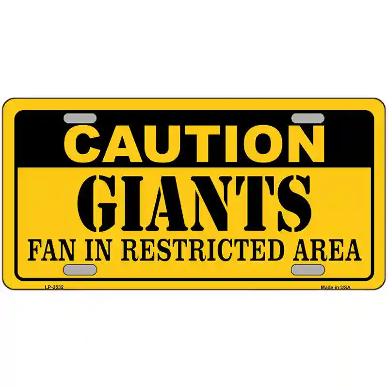 LLP-2532 24 x 12 in. Caution Giants Metal Novelty License Plate