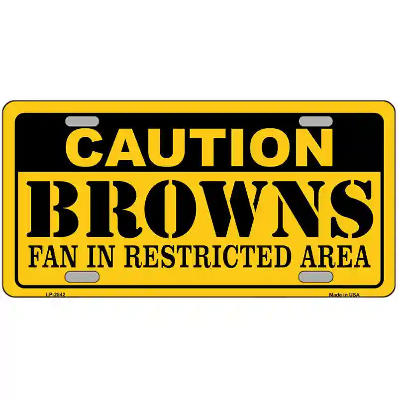 LLP-2542 24 x 12 in. Caution Browns Metal Novelty License Plate