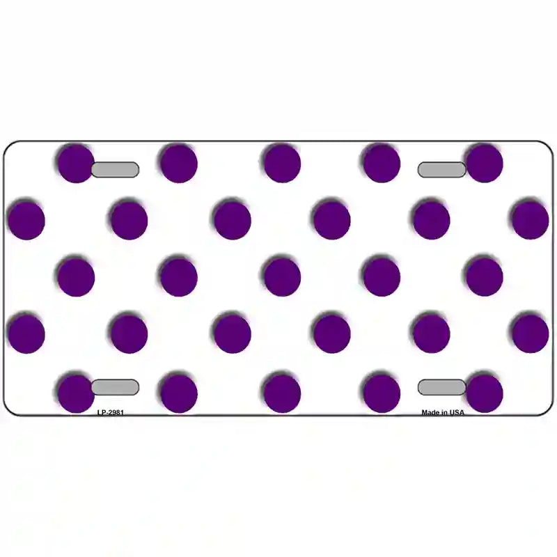 LLP-2981 24 x 12 in. Purple White Polka Dot Metal Novelty License Plate