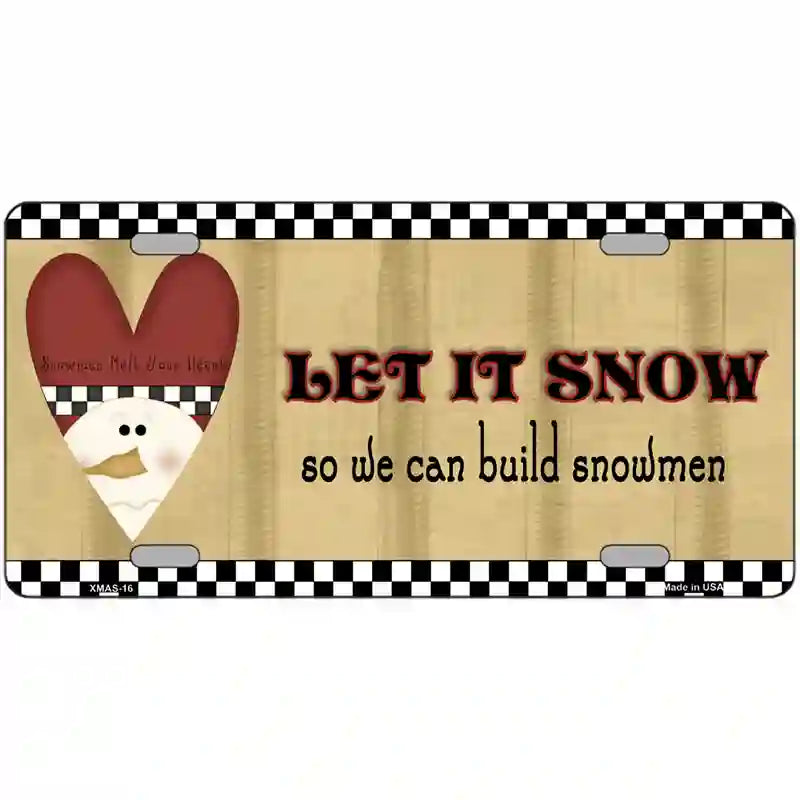 LLP-XMAS-16 24 x 12 in. Let It Snow Metal Novelty License Plate