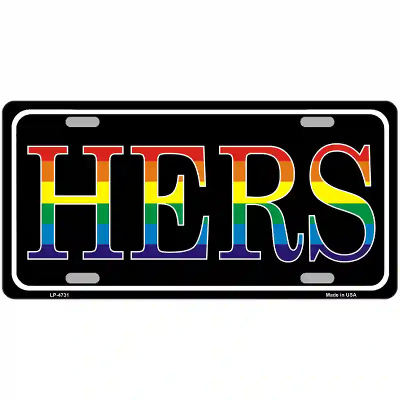 LLP-4731 24 x 12 in. Hers Rainbow Metal Novelty License Plate