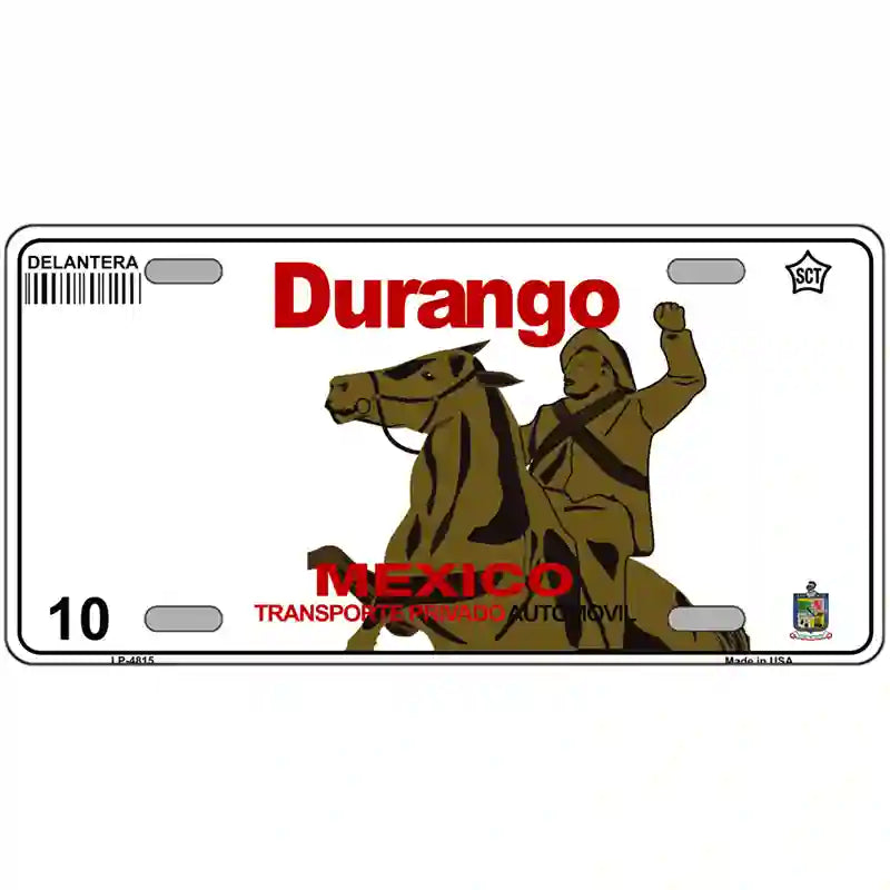 LLP-4815 24 x 12 in. Durango Mexico Novelty Metal License Plate