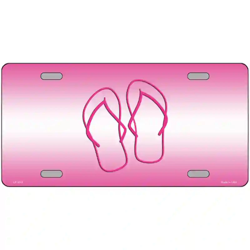 LLP-2017 24 x 12 in. Flip Flops Pink Metal Novelty License Plate