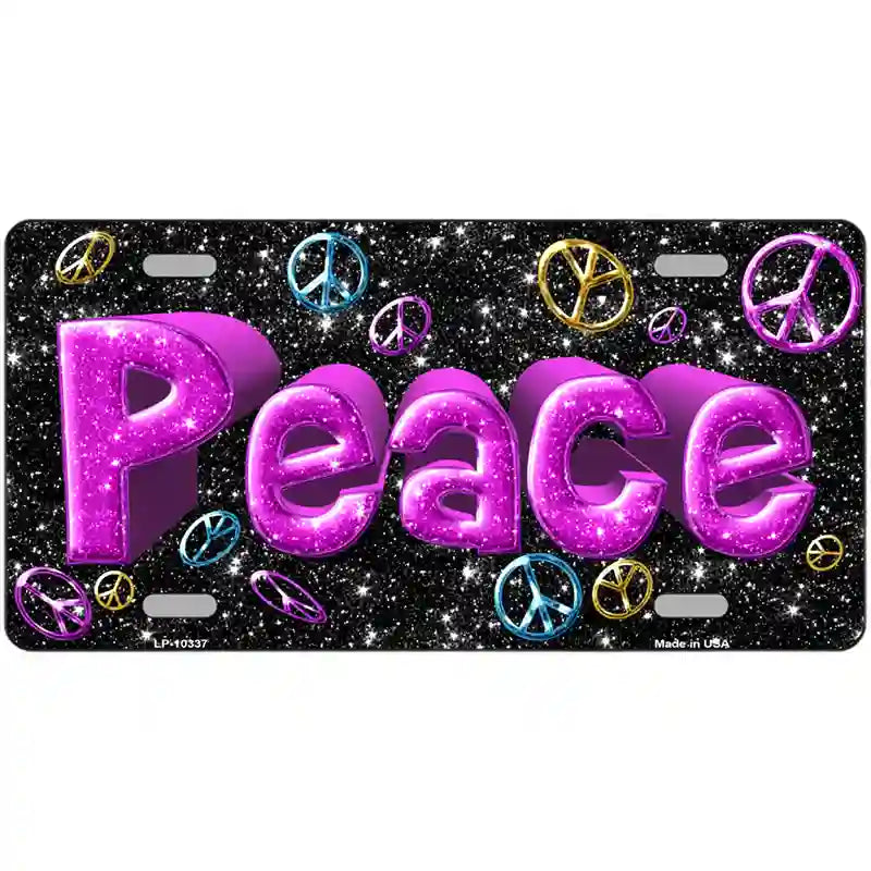 LLP-10337 24 x 12 in. Peace Metal Novelty License Plate