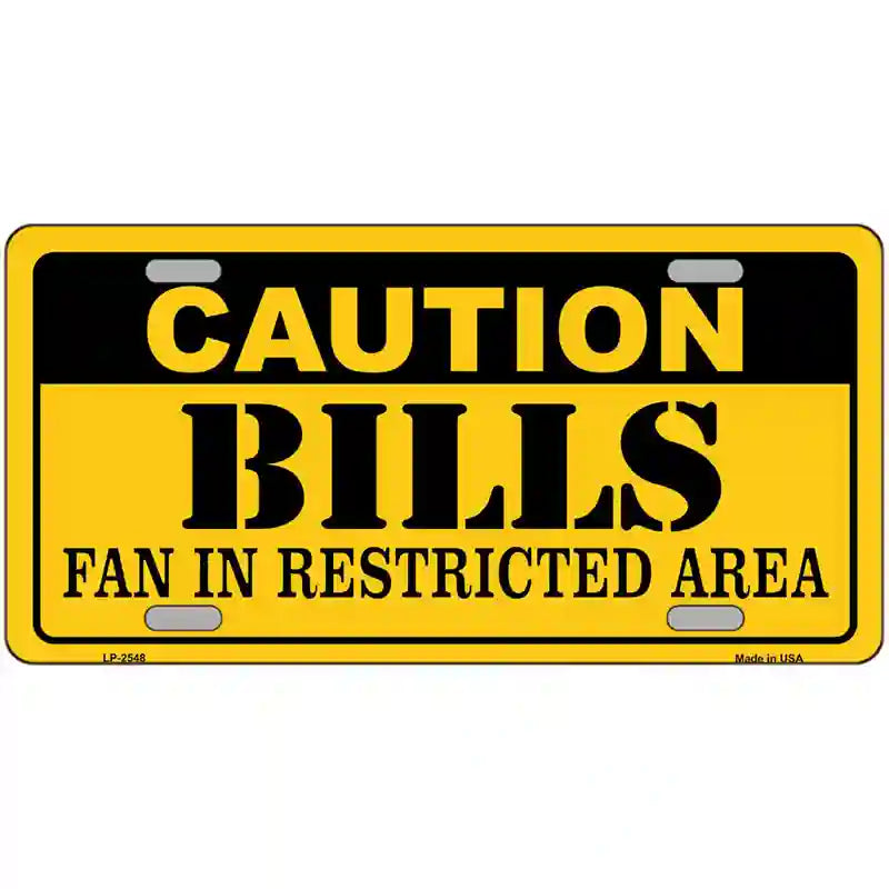 LLP-2548 24 x 12 in. Caution Bills Metal Novelty License Plate