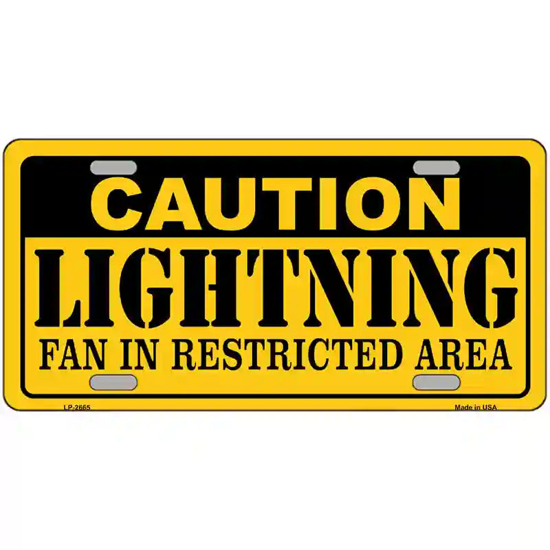 LLP-2665 24 x 12 in. Caution Lightning Metal Novelty License Plate