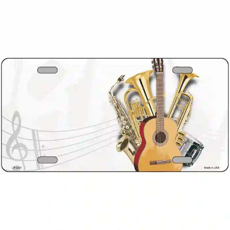 LLP-2331 24 x 12 in. Musical Instruments Offset Metal Novelty License Plate