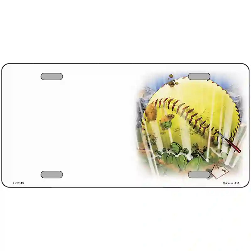 LLP-2343 24 x 12 in. Softball Offset Metal Novelty License Plate