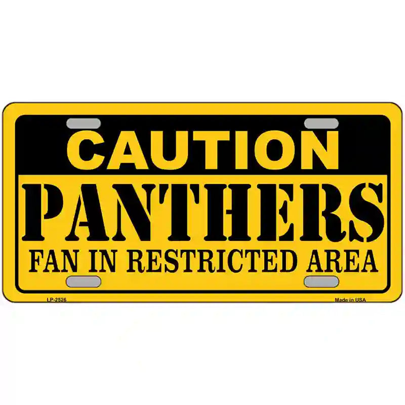 LLP-2526 24 x 12 in. Caution Panthers Metal Novelty License Plate
