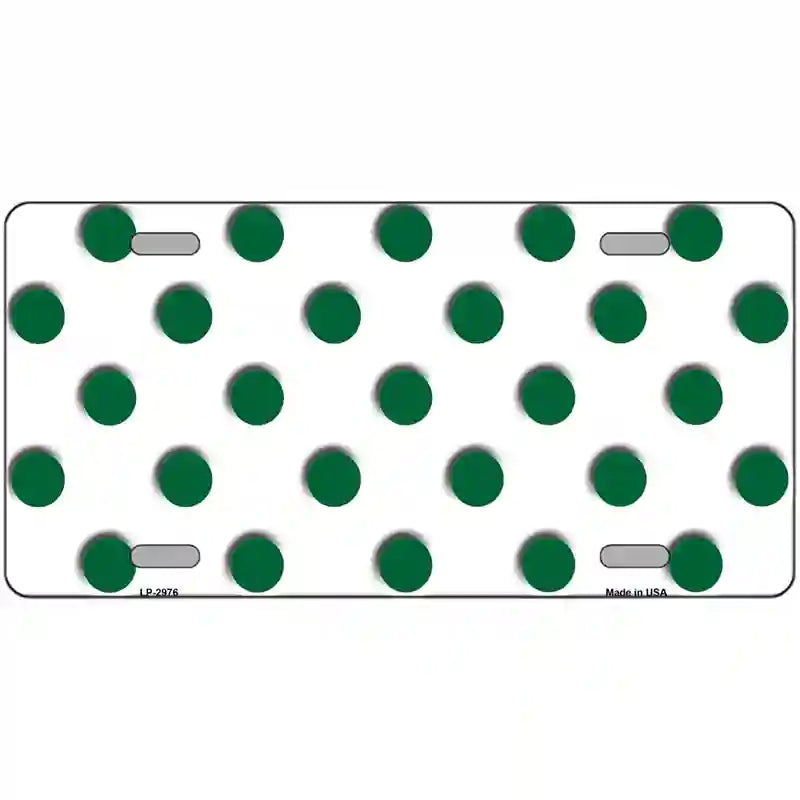 LLP-2976 24 x 12 in. Green White Polka Dot Metal Novelty License Plate
