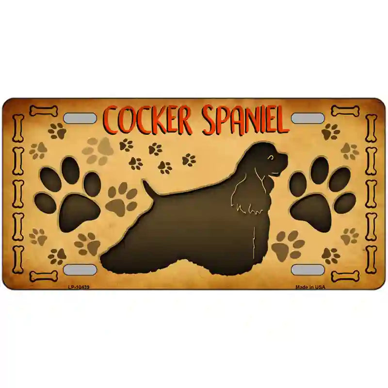 LLP-10439 24 x 12 in. Cocker Spaniel Novelty Metal License Plate