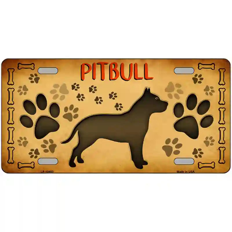 LLP-10453 24 x 12 in. Pitbull Novelty Metal License Plate