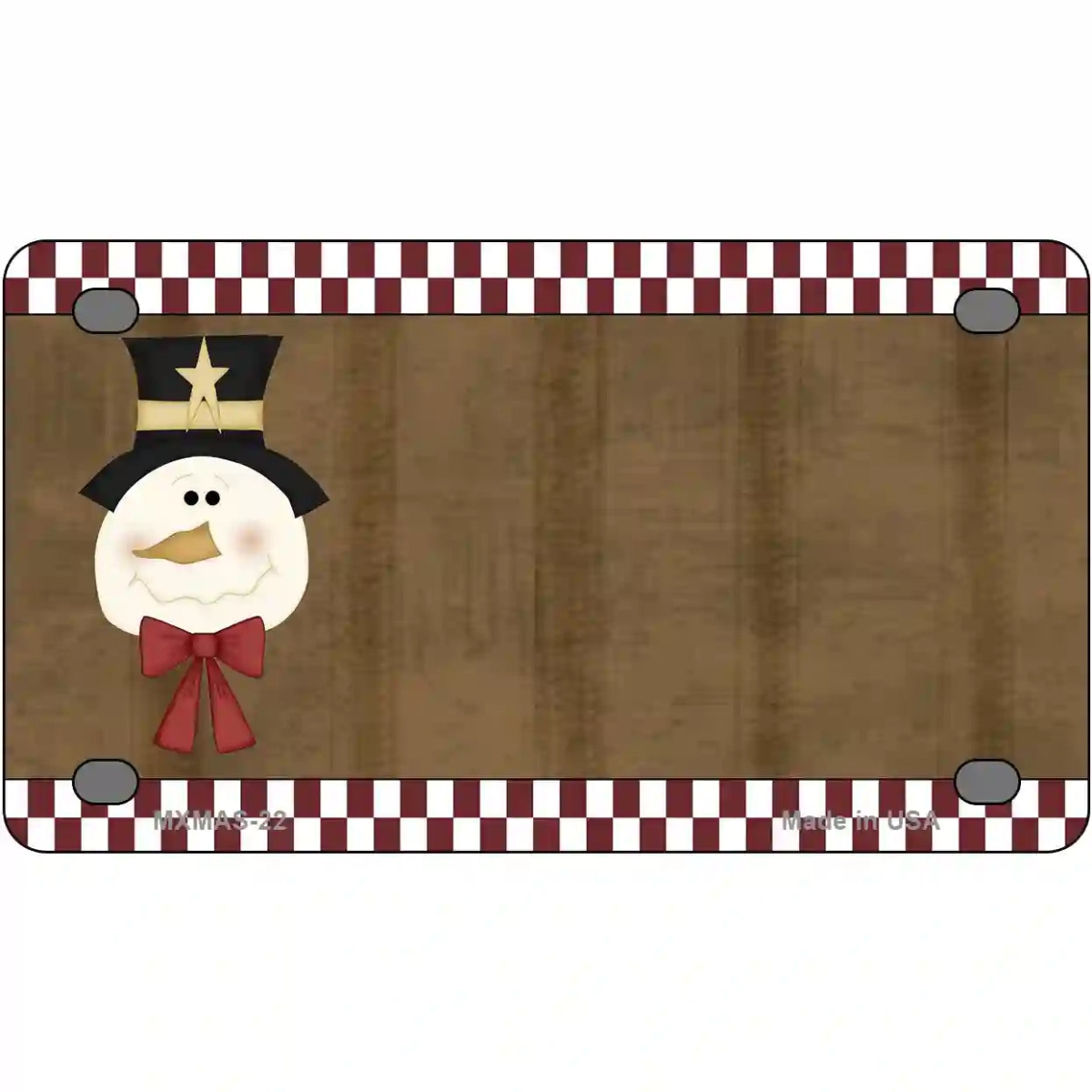 MLP-XMAS-22 4 x 2.2 in. Snowman Offset Metal Novelty License Plate