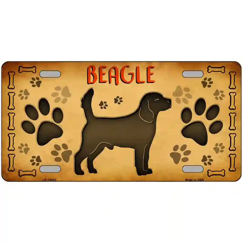 LLP-10432 24 x 12 in. Beagle Novelty Metal License Plate