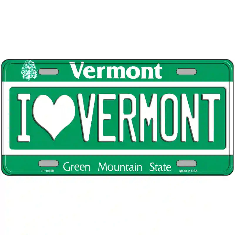 LLP-10659 24 x 12 in. I Love Vermont Metal Novelty License Plate