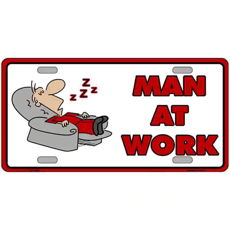 LLP-2889 24 x 12 in. Man At Work Metal Novelty License Plate