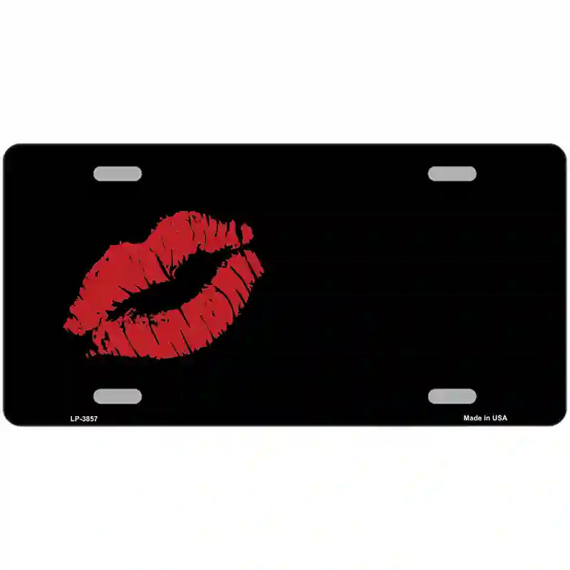 LLP-3857 24 x 12 in. Red Lips Offset Metal Novelty License Plate