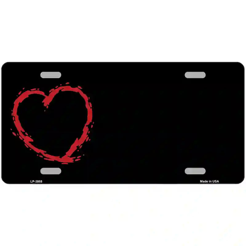 LLP-3868 24 x 12 in. Heart Offset Metal Novelty License Plate