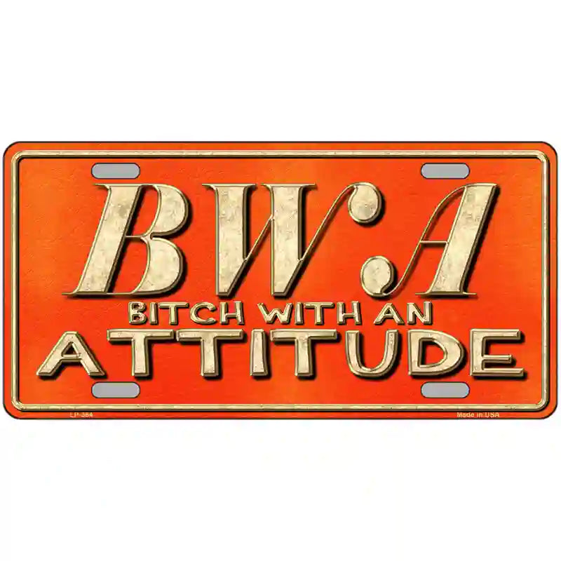 LLP-364 24 x 12 in. B.W.A. Metal Novelty License Plate