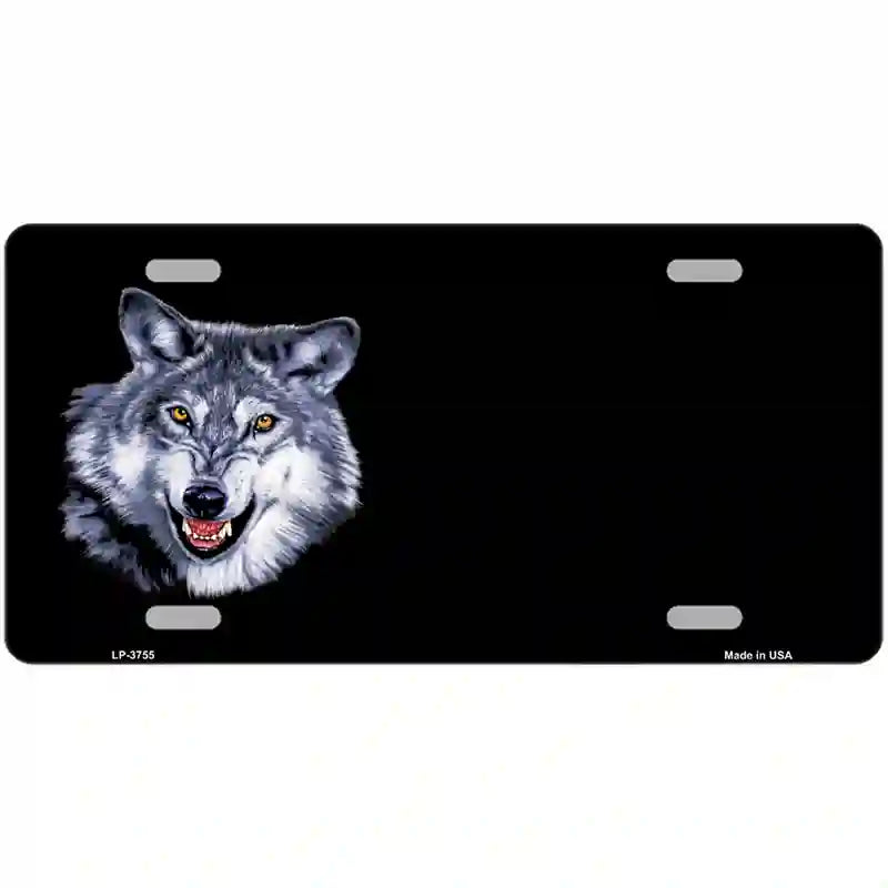 LLP-3755 24 x 12 in. Wolf Offset Metal Novelty License Plate