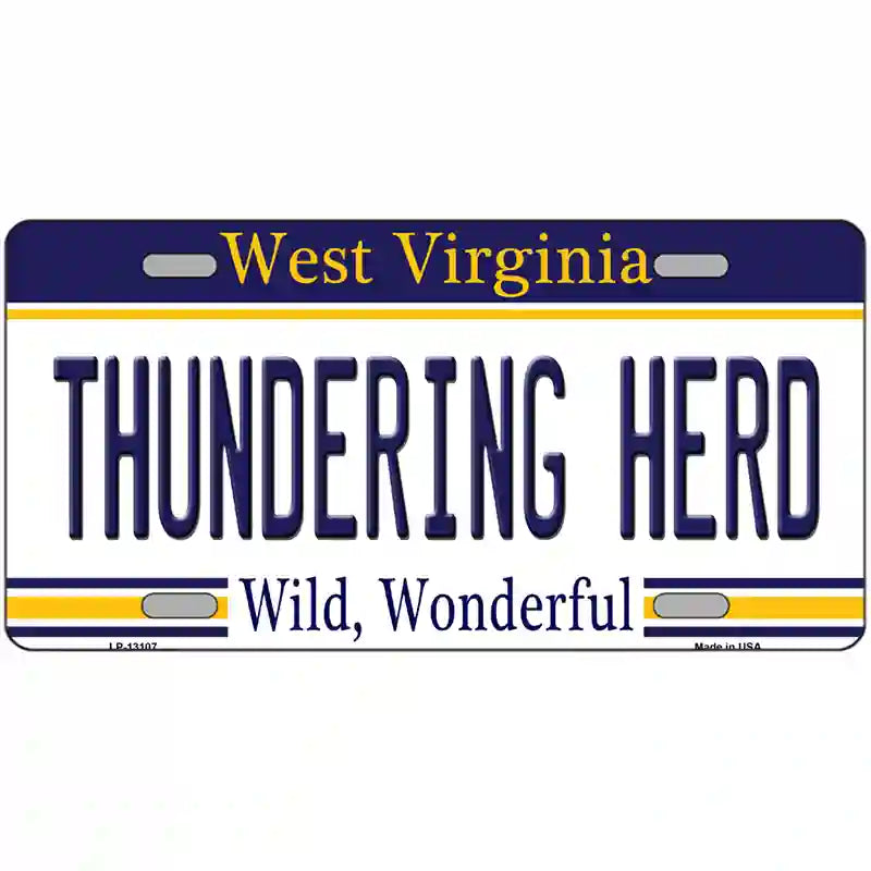 LLP-13107 24 x 12 in. Thundering Herd Novelty Metal License Plate