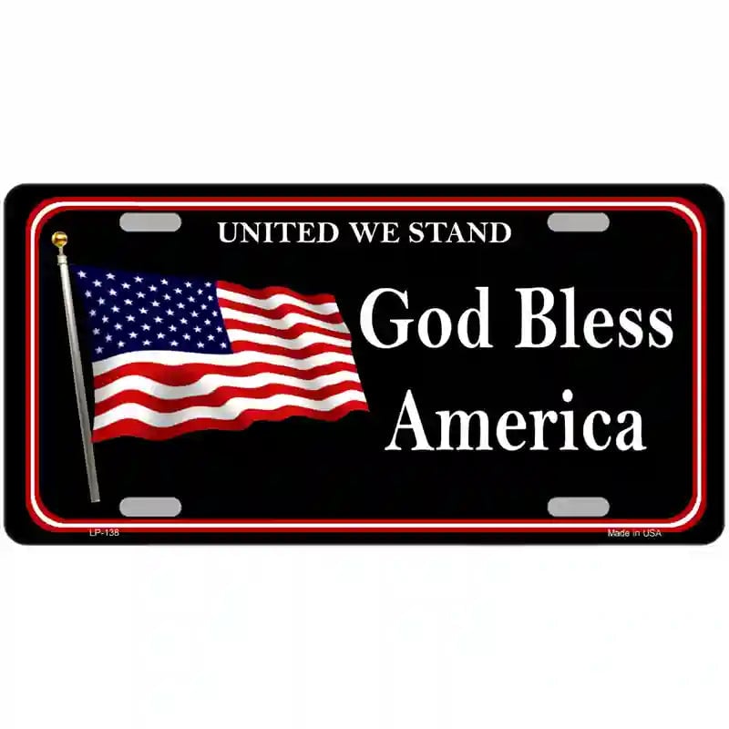 LLP-138 24 x 12 in. God Bless America Metal Novelty License Plate
