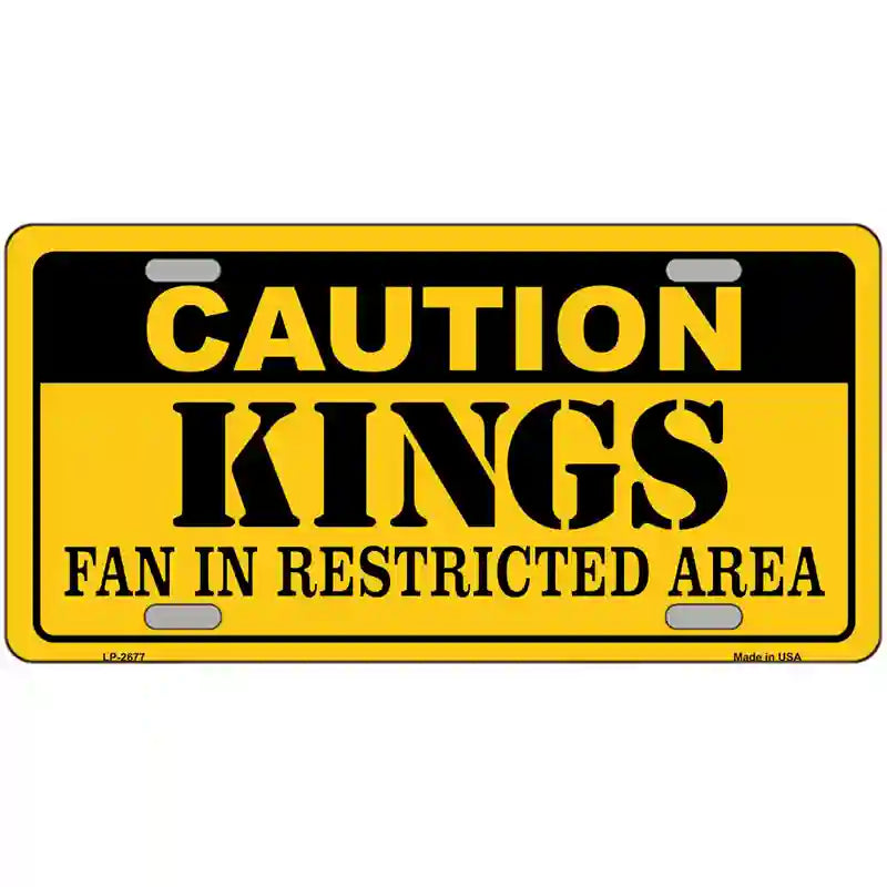LLP-2677 24 x 12 in. Caution Kings Metal Novelty License Plate