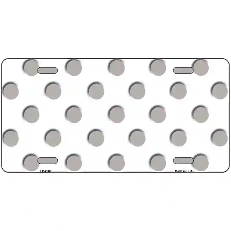 LLP-2980 24 x 12 in. Gray White Polka Dot Metal Novelty License Plate