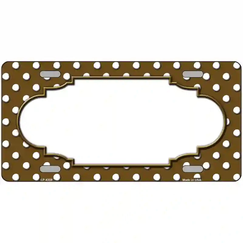 LLP-4359 24 x 12 in. Scallop Brown White Polka Dot Metal Novelty License Plate