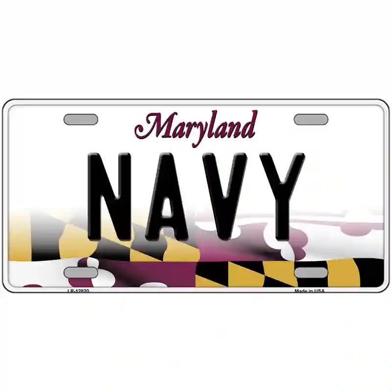 LLP-12820 24 x 12 in. Navy Novelty Metal License Plate
