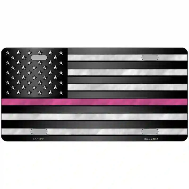 LLP-11312 24 x 12 in. Thin Pink Line Novelty License Plate