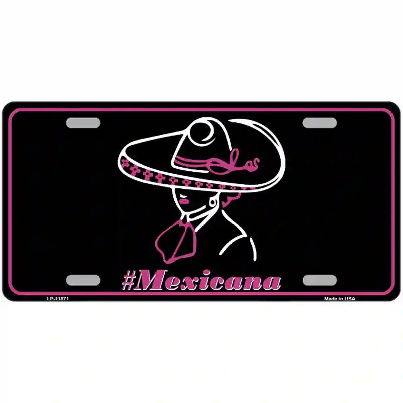 LLP-11871 24 x 12 in. Hashtag Mexicana Novelty License Plate