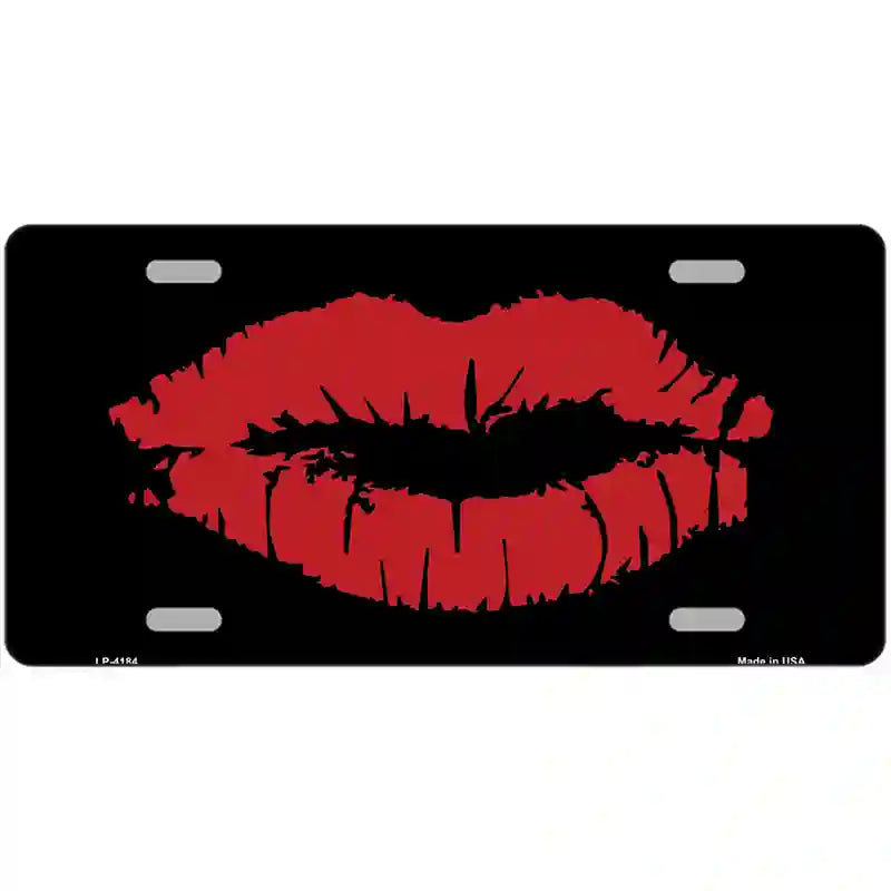 LLP-4184 24 x 12 in. Full Red Lips Metal Novelty License Plate