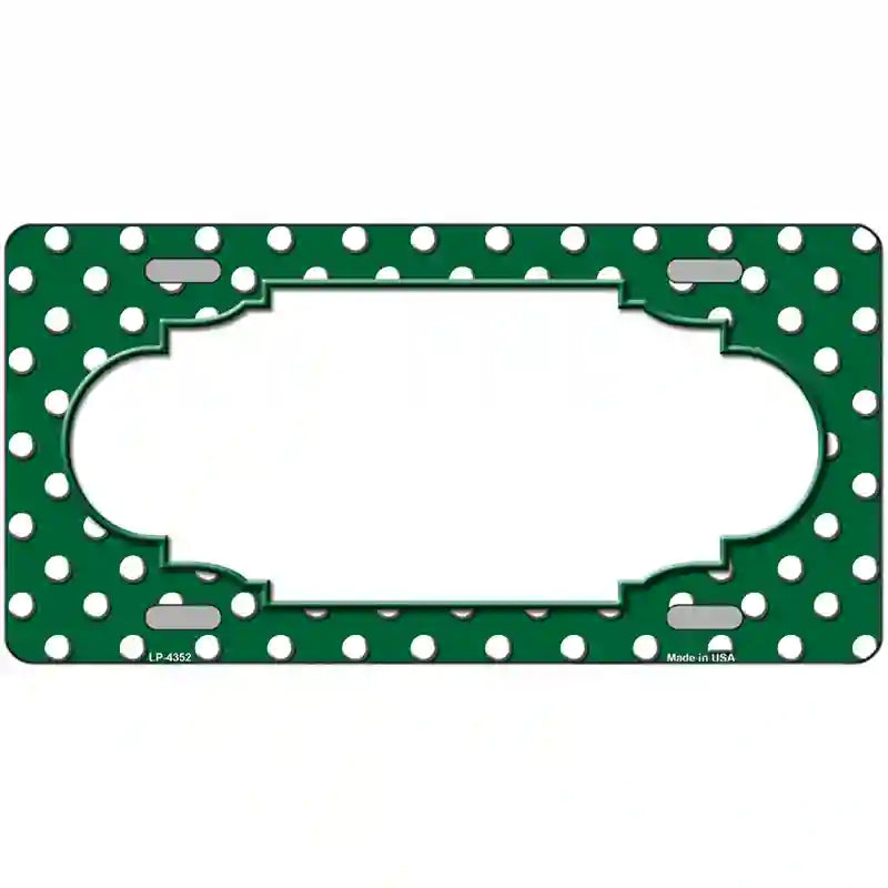 LLP-4352 24 x 12 in. Scallop Green White Polka Dot Metal Novelty License Plate