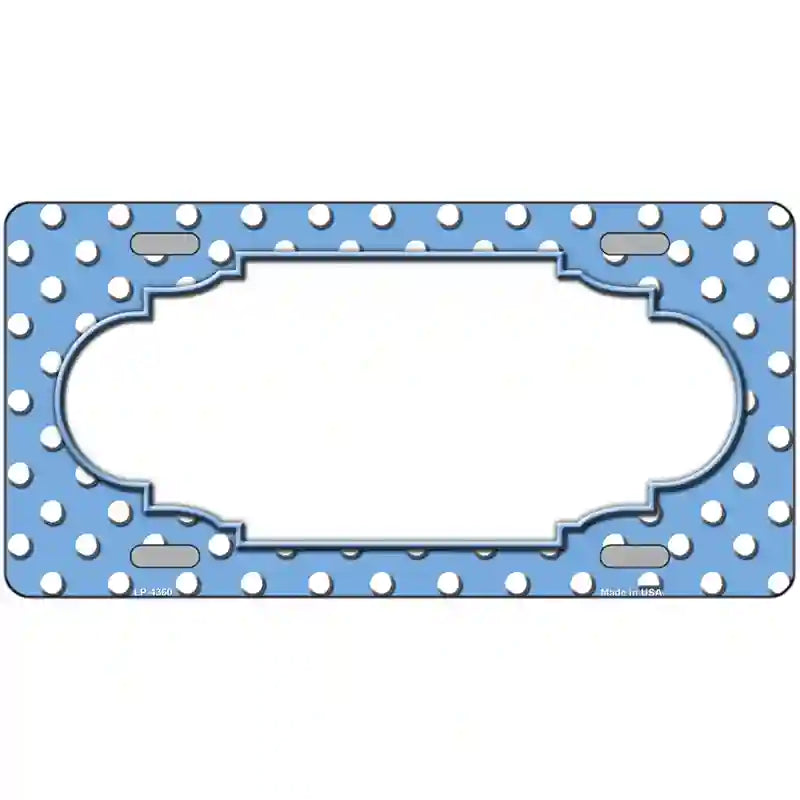 LLP-4360 24 x 12 in. Light Blue White Polka Dot Metal Novelty License Plate