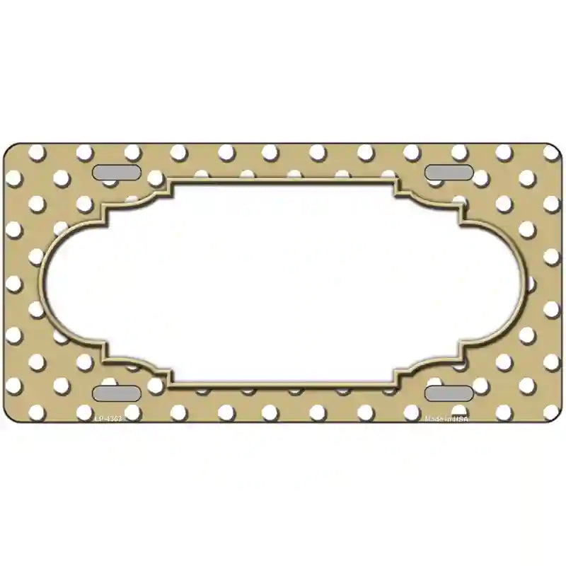 LLP-4363 24 x 12 in. Scallop Gold White Polka Dot Metal Novelty License Plate