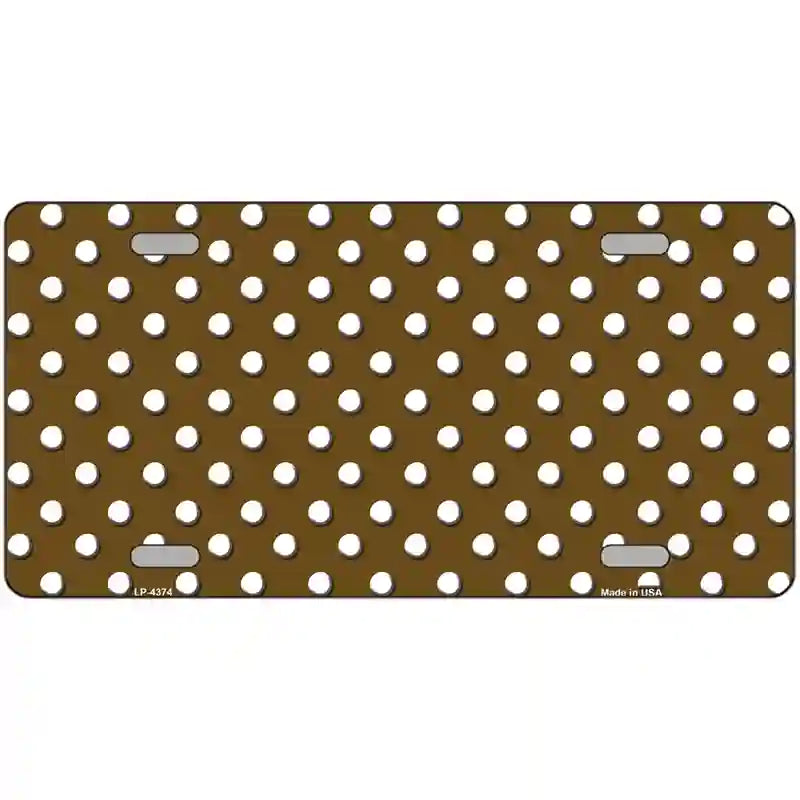 LLP-4374 24 x 12 in. Brown White Polka Dot Metal Novelty License Plate