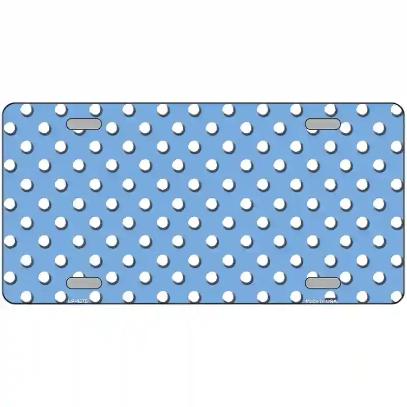 LLP-4375 24 x 12 in. Light Blue White Polka Dot Metal Novelty License Plate