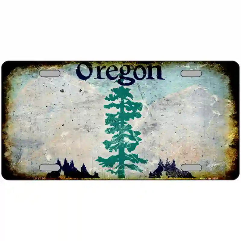 LLP-8154 24 x 12 in. Oregon State Rusty Novelty Metal License Plate