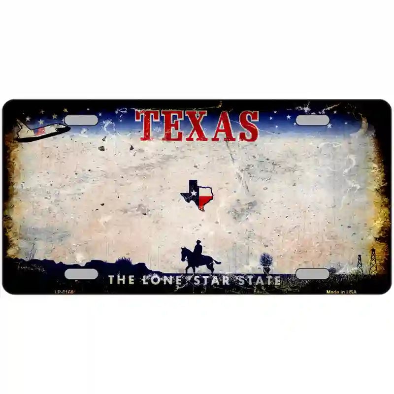 LLP-8160 24 x 12 in. Texas State Rusty Novelty Metal License Plate