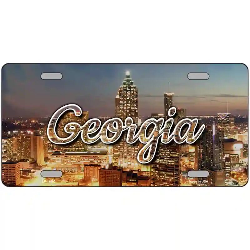 LLP-11593 24 x 12 in. Georgia City Lights Novelty Metal State License Plate