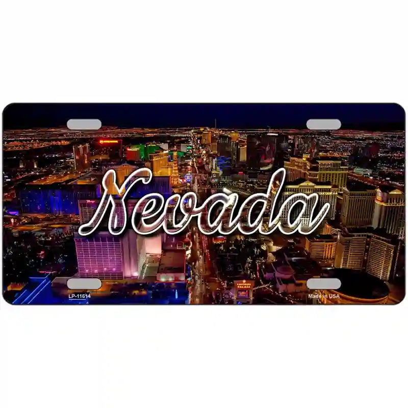 LLP-11614 24 x 12 in. Nevada City Lights Novelty Metal State License Plate